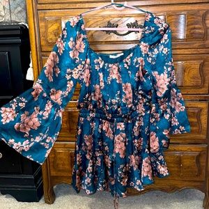 Floral silk romper